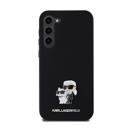 Karl Lagerfeld Silicone Karl & Choupette Metal Pin - Etui Samsung Galaxy S24+ (noir)