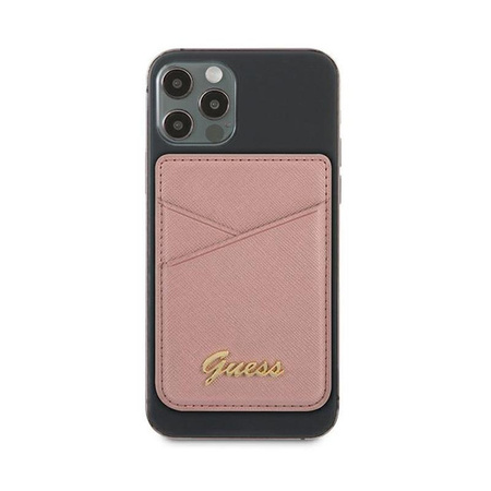 Guess Brieftasche Card Slot MagSafe Saffiano - Magnetische Brieftasche (rosa)