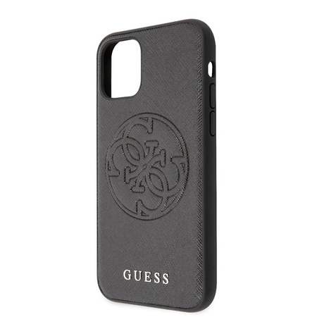 Guess Saffiano 4G Circle Logo - iPhone 11 Tasche (schwarz)
