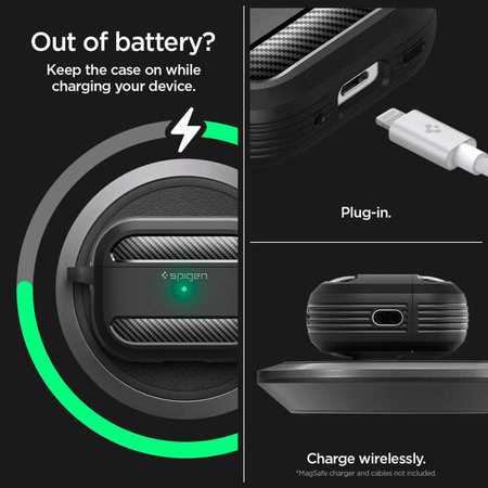 Spigen Rugged Armor - tok az Apple Airpods Pro 1 / 2 készülékhez (fekete)