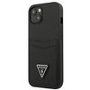 Guess Saffiano Double Card Triangle - Schutzhülle für iPhone 13 mini (Schwarz)
