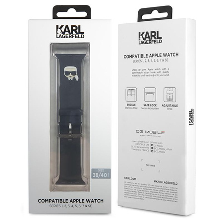 Karl Lagerfeld Silicone Karl Head - Strap for Apple Watch 38/40/41 mm (black)