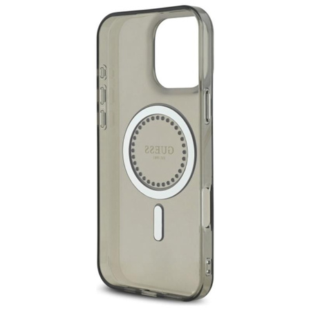 Pouzdro Guess IML Rhinestones MagSafe - iPhone 16 Pro Max (černé)