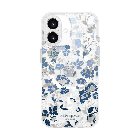 Kate Spade New York Protective Gems MagSafe - pouzdro pro iPhone 16 (Flowerbed Blue)