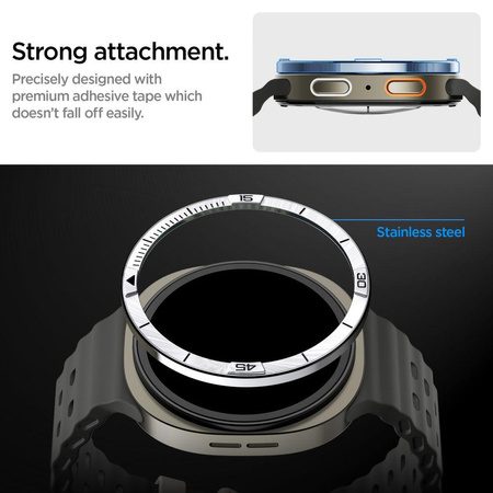 Spigen Bezel Tune Pilot - Case / Protective Ring for Samsung Galaxy Watch 8 44 mm (Silver)