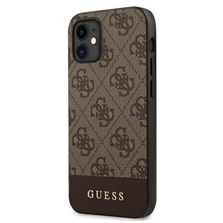 Guess 4G Bottom Stripe Kollektion - iPhone 12 mini Tasche (braun)
