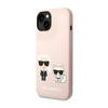 Karl Lagerfeld Flüssigsilikon Karl & Choupette MagSafe - iPhone 14 Hülle (rosa)