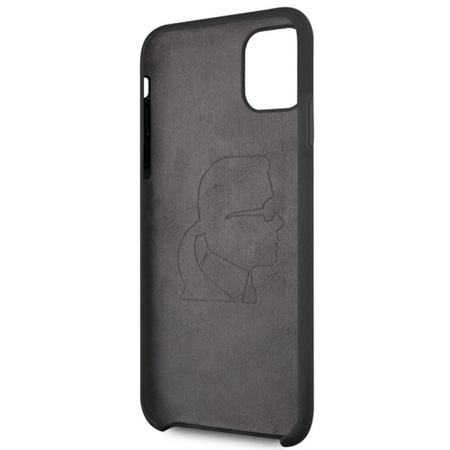 Pouzdro Karl Lagerfeld Fullbody Silicone Iconic - iPhone 11 Pro Max (černé)