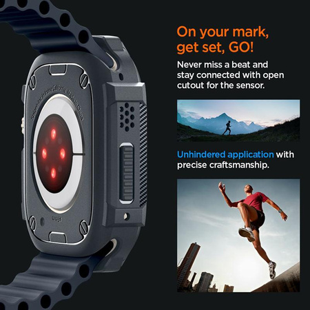 Spigen Rugged Armor - Gehäuse für Apple Watch Ultra 1/2 49 mm (Dunkelgrau)