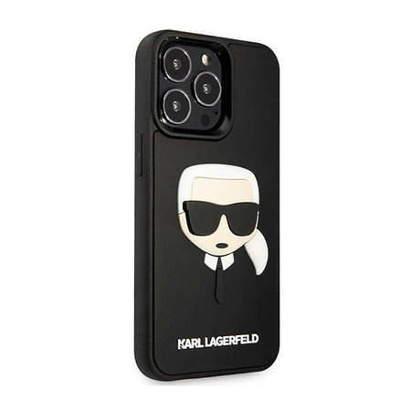 Karl Lagerfeld 3D Gummi Karl`s Kopf - iPhone 14 Pro Max Tasche (schwarz)