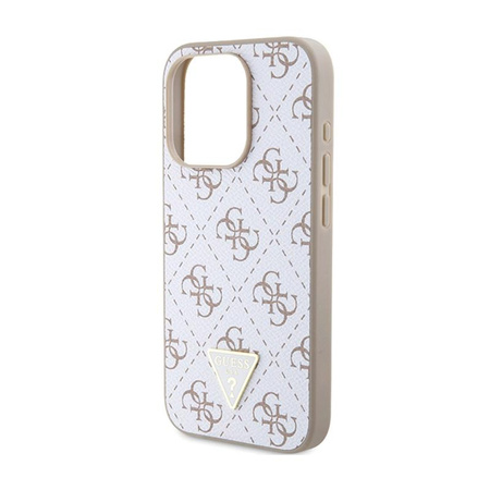 Guess 4G Triangle Metal Logo - iPhone 15 Pro Tasche (weiß)