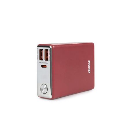 WEKOME WP-27 Tint Series - Powerbank 10000 mAh Superschnellladegerät USB-C PD 20W + 2x USB-A QC3.0 22.5W (Rot)