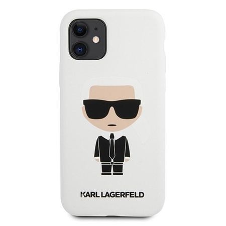 Karl Lagerfeld Fullbody Silicone Iconic - Coque iPhone 11 (Blanc)