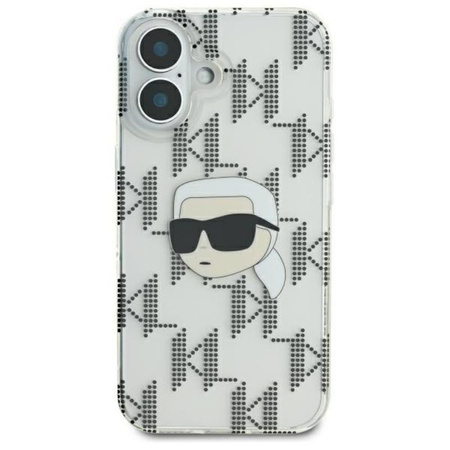 Karl Lagerfeld IML Karl Head Galvanisiert - iPhone 16 Hülle (Transparent)