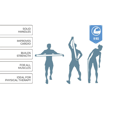 GUMA TAŚMA OPOROWA NIEBIESKA MAX 9KG DO ĆWICZEŃ TRENINGOWA LIGHT UMBRO