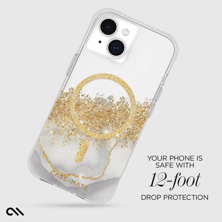 Case-Mate Karat MagSafe - pouzdro pro iPhone 15 / iPhone 14 / iPhone 13 zdobené zlatem (Marble)