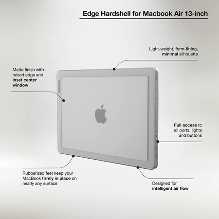 Pouzdro Incase Edge Hardshell - MacBook Air 13" M3 (2024) / M2 (2022) (čiré)