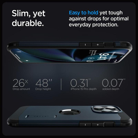 Spigen Tough Armor MagSafe - Case for iPhone 15 Pro (Metal Slate)
