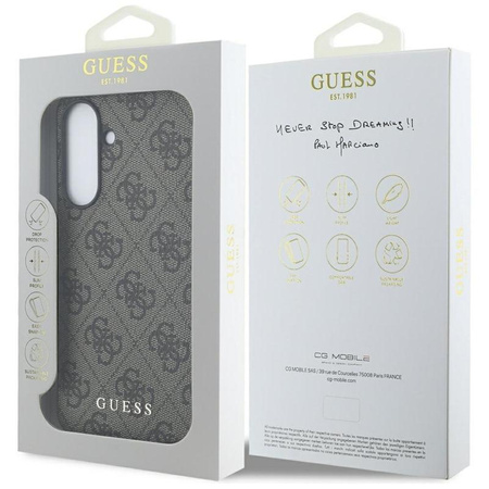 Guess 4G Metal Gold Logo - Pouzdro pro Samsung Galaxy A36 5G (hnědé)