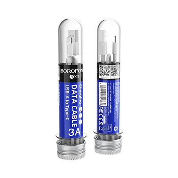 Borofone - Câble USB-A vers USB-C emballé dans un tube, 1 m (blanc)