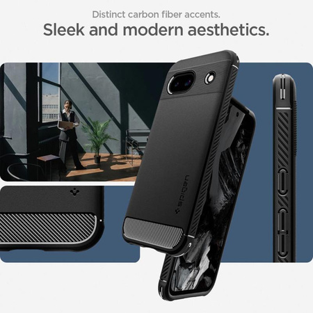 Spigen Rugged Armor - Étui pour Google Pixel 8A (Noir)