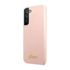 Guess Silicone Script Metal Logo - Case for Samsung Galaxy S23 (Pink)