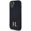 Karl Lagerfeld Silicone Shadow Metal Initial MagSafe - Hülle für iPhone 15 (schwarz)
