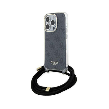 Guess Crossbody Cord 4G Print - Coque pour iPhone 15 Pro Max (noir)