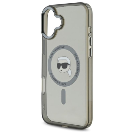 Karl Lagerfeld IML Metal Karl Head MagSafe - Pouzdro pro iPhone 16 Plus (černé)