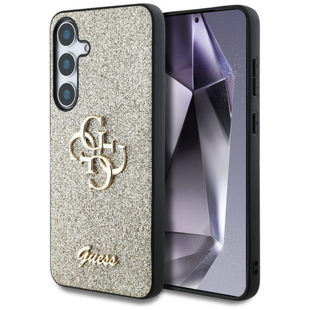 Guess Fixed Glitter Big 4G Metal Logo - étui pour Samsung Galaxy S25 (Gold)