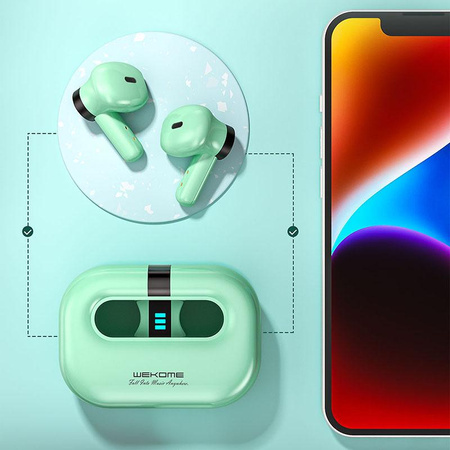 WEKOME VA06 Vanguard Series - Kabellose Bluetooth V5.2 TWS-Kopfhörer mit Ladetasche (Grün)