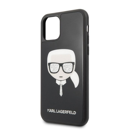 Karl Lagerfeld Double Layers Glitter Head - Coque iPhone 11 Pro (Noir)