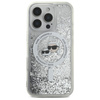 Karl Lagerfeld Liquid Glitter Karl & Choupette Head MagSafe - Case for iPhone 16 Pro Max (transparent)