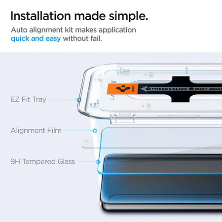 Spigen GLAS.TR EZ FIT 2-Pack - Edzett üveg Samsung Galaxy S25 / S24 készülékhez (2 db)