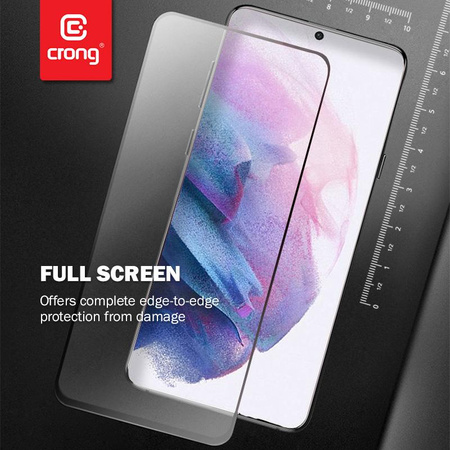 Crong 7D Nano Flexible Glass - Bruchsicheres 9H Hybridglas für den gesamten Bildschirm des Samsung Galaxy S21+