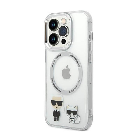 Karl Lagerfeld Karl & Choupette Aluminum MagSafe - iPhone 14 Pro Max Case (Transparent)