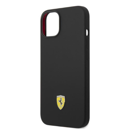 Ferrari Silicone Metal Logo MagSafe - iPhone 14 Case (black)