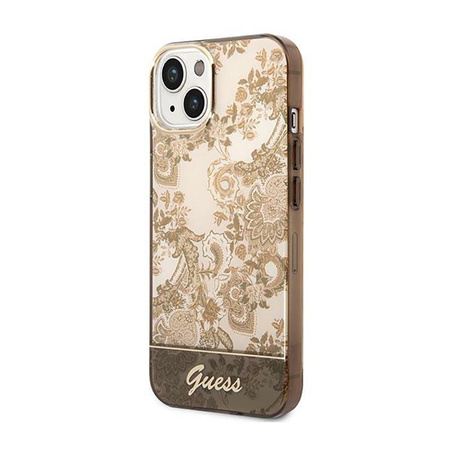 Guess Porcelain Collection - pouzdro pro iPhone 14 (okrové)