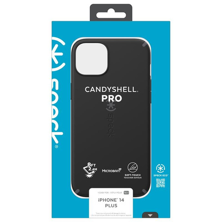 Speck CandyShell Pro - Coque pour iPhone 14 Plus avec revêtement MICROBAN (Noir / Gris ardoise)