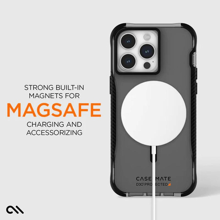 Pouzdro Case-Mate Tough Grip Plus D3O MagSafe - iPhone 15 Pro Max (kouřová/černá)