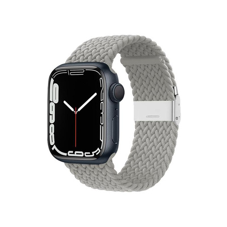 Crong Wave Band - Pletený řemínek pro Apple Watch 38/40/41/42 mm (světle šedý)