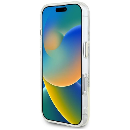 Guess IML Metal Colored Circle Classic Logo MagSafe - Hülle für iPhone 16 (rosa)