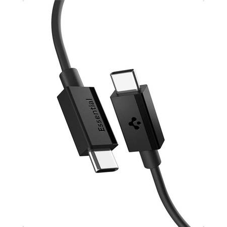 CZARNY KABEL SPIGEN USB C 2M SZYBKIE ŁADOWANIE, Odporny, Wytrzymały, PD 60W