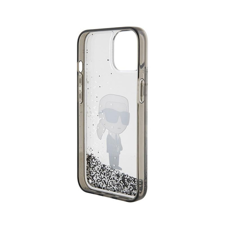 Karl Lagerfeld Liquid Glitter Ikonik - iPhone 15 Case (Transparent)