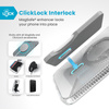 Speck Presidio Perfect-Clear Grip ClickLock & MagSafe - Coque pour iPhone 16 Plus (Transparente / Finition Chrome / Argent Serein)