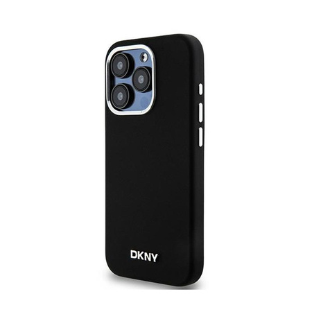 DKNY Liquid Silicone Small Metal Logo MagSafe - Case for iPhone 15 Pro (black)