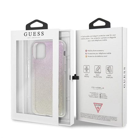 Guess Glitter Gradient - iPhone 11 Case (Gold/Pink)
