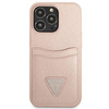 Guess Saffiano Double Card Triangle - iPhone 13 Pro Max Case (pink)