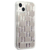 Karl Lagerfeld Monogram Liquid Glitter - pouzdro pro iPhone 14 (stříbrné)