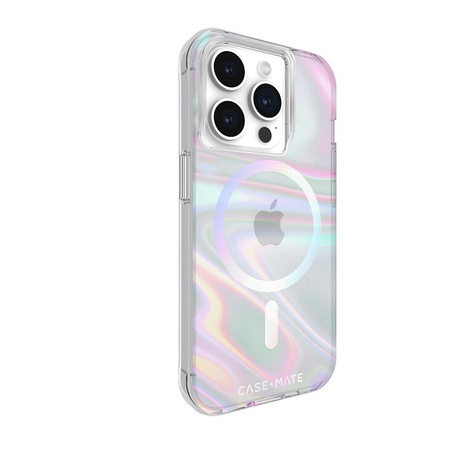 Case-Mate Soap Bubble MagSafe - Étui pour iPhone 15 Pro (Iridescent)